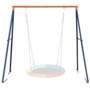 ZenSports Kids Outdoor A-Frame Swing Stand Set, Large Frame Heavy Duty Steel All-Weather, Backyard Fun