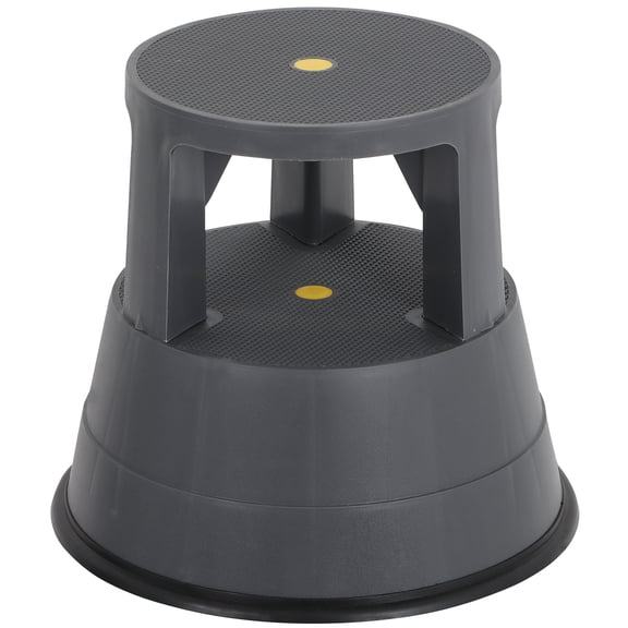 ZenSports Rolling Step Stool with Wheels & Rubber Ring, 2-in-1 Non-Slip Step & Seat, Portable Mobile Kick Stool for Adults, Seniors, Kids, Max Load 330 lbs