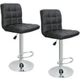 thumbnail image 1 of ZenSports Set of 2 Height Adjustable Swivel Bar Stool PU Leather W/Back, Black, 1 of 11
