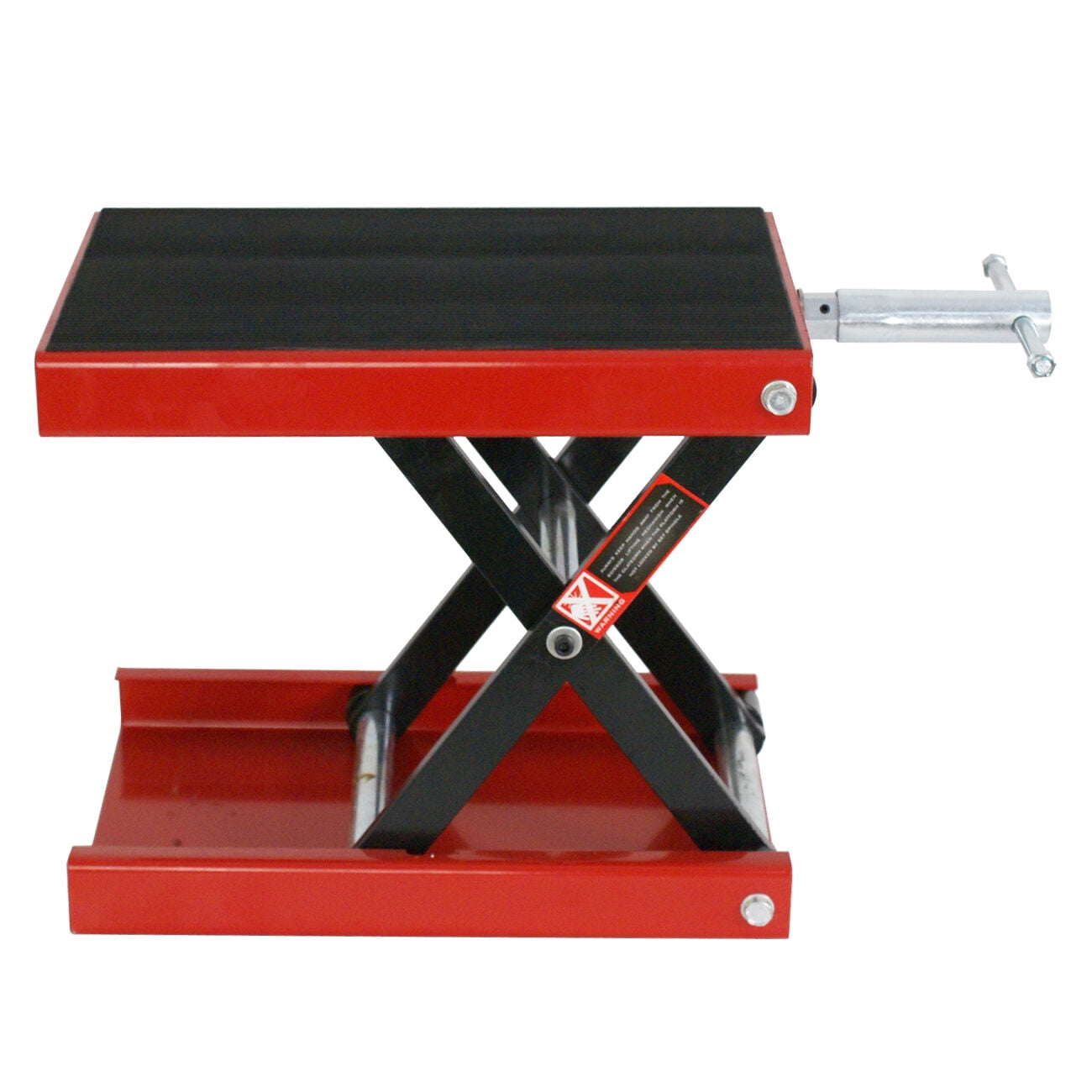 ZenStyle 1100 lbs. Motorcycle Scissor Jack Lift Wide Deck Stand Widow Cruiser Touring Bike, Red