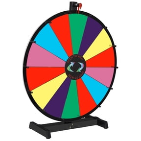 ZenStyle 24" Tabletop Prize Spin Wheel 14 Slots Spinning Game Fortune Spinner, Black Base