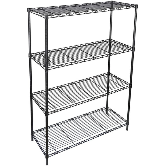 ZenStyle 4-Shelf Adjustable Storage Shelving Unit Heavy Duty Steel Organizer Wire Rack, Storage Rack with Leveling Feet for Kitchen Office Garage