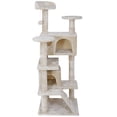 thumbnail image 1 of ZenStyle 53" Cat Tree Scratching Post Condo Tower Pet Kitty Playhouse Activity with Cave & Ladders Indoor Have Fun, Beige, 1 of 11