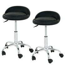 ZenStyle Adjustable Rolling Swivel Salon Stools, Black (Set of 2)