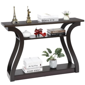 ZenStyle Home Entryway Console Table 3-Tier Freestanding Simple Luxury Style Curved Hallway Table