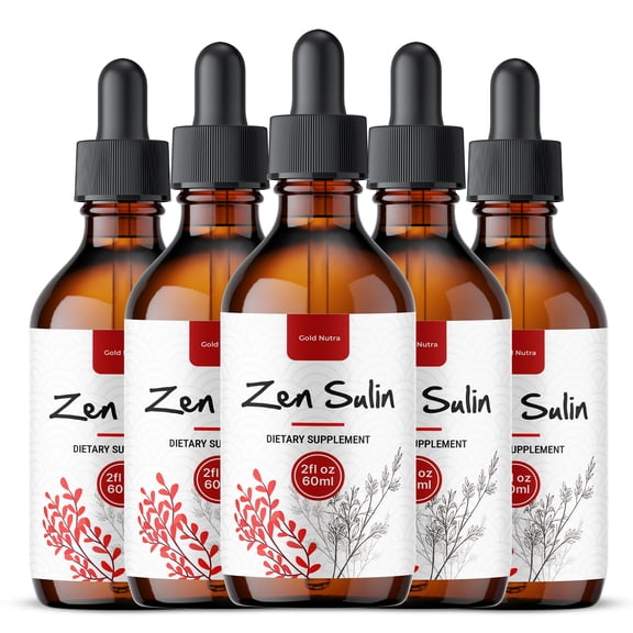 ZenSulin Drops Liquid Supplement, Zen Sulin Supplement, All Natural Formula, Overall Wellness & Energy 60 mL (5 Pack)