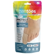 ZenToes 5 Pack Toe Caps Closed Toe Fabric Sleeve Protectors with Gel Lining