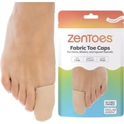 ZenToes 5 pack Toe Caps Closed Toe Fabric Sleeve Protectors with Gel Lining