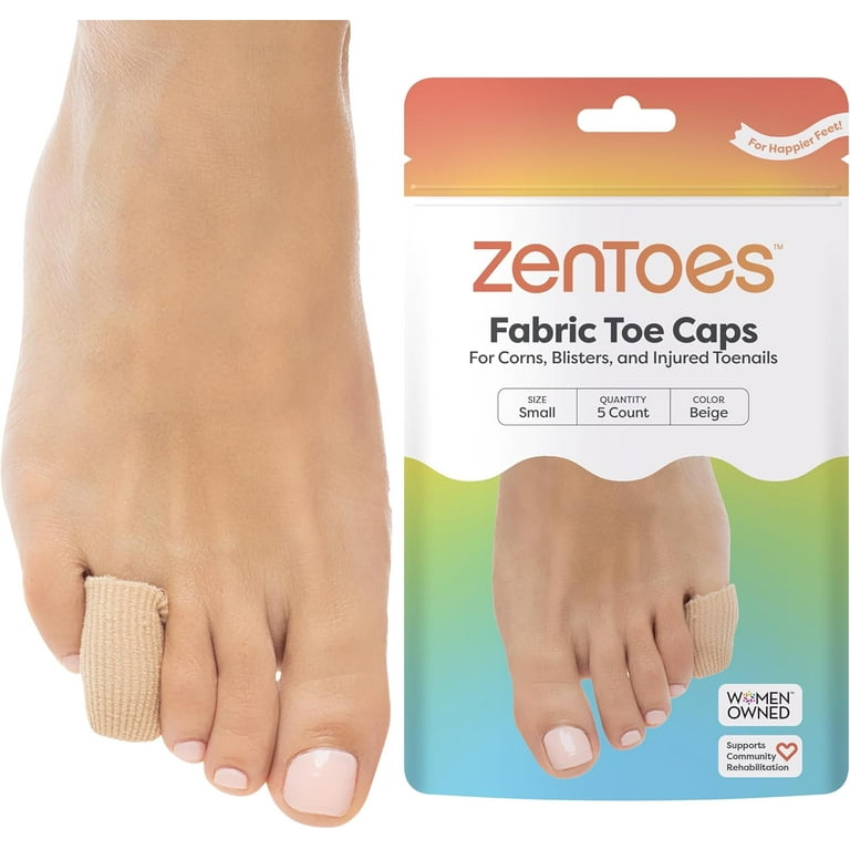 ZenToes Pack Toe Caps Closed Toe Fabric Sleeve Protectors with