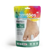 ZenToes 6 Pack Gel Toe Cap and Protector - Cushions and Protects to Provide Relief from Missing or Ingrown Toenails, Corns, Blisters, Hammer Toes (Small, White)