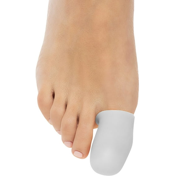 ZenToes 6 Pack Silver Ion Infused Antimicrobial Gel Toe Cap and Protector (Large, White)