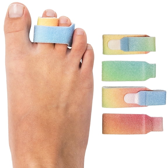 ZenToes Broken Toe Wraps - Cushioned Bandages Hammer Toe Separator Splints, Latex Free Fabric, 4CT