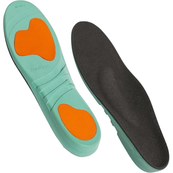 Zentoes Diabetic Cushioned Insoles for Plantar Fasciitis & Morton's Neuroma, Shock Absorbing Foam, Unisex, 1 Pair (M7/W8.5)