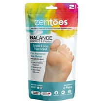 ZenToes Hammer Toe Straightener and Corrector 4 Pack Gel Crests Splints (Soft Support, Beige)