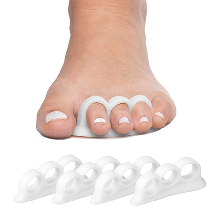 ZenToes Hammer Toe Straightener and Corrector 4 Pack Gel Crests Splints (Soft Support, White)