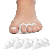 ZenToes Hammer Toe Straightener and Corrector 4 pack Gel Crests Splints Soft Support, White