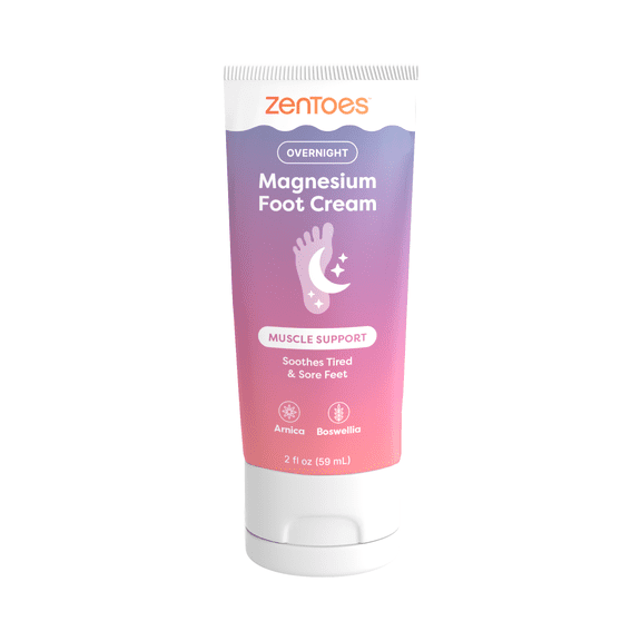 ZenToes Magnesium Cream with Arnica for Relaxation and Soothing Care, 2 fl oz Foot Cream