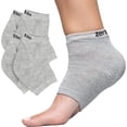 thumbnail image 1 of ZenToes Moisturizing Gel Heel Socks, Open Toe, Gray, 2 Pairs, 1 of 9