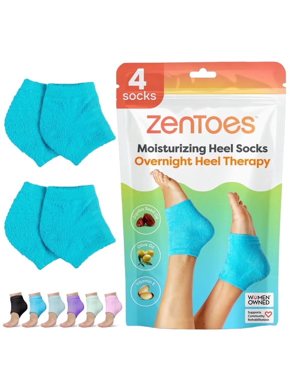 Unisex Moisturizing Fuzzy Sleep Socks with Vitamin E, Olive Oil & Jojoba Seed Oil to Soften and Hydrate Dry Cracked Heels, Fuzzy, Blue