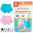 thumbnail image 1 of Zentoes Fuzzy Moisturizing Socks, Open-Toe, Hydrate Dry Heels with Vitamin E & Olive Oil, 2 Pairs, Blue and Pink, 1 of 9