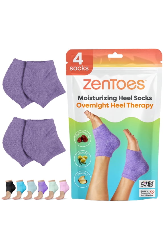 Moisturizing Fuzzy Sleep Socks with Vitamin E, Olive and Jojoba Seed Oil, Purple