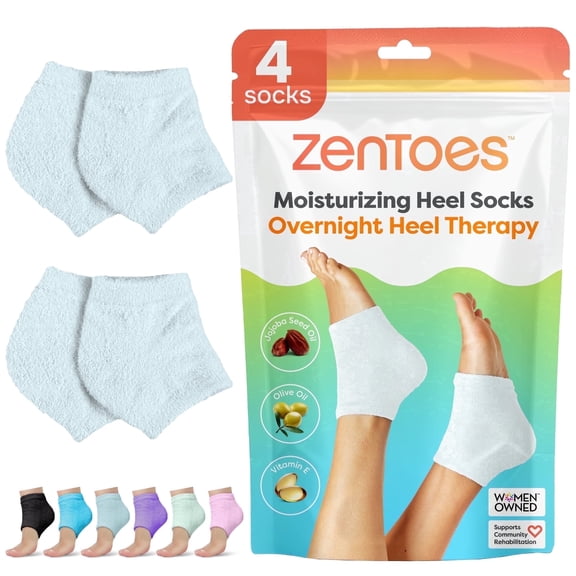 ZenToes Unisex Moisturizing Fuzzy Sleep Socks with Vitamin E, Olive Oil & Jojoba Seed Oil for Dry, Cracked Heels, Slate