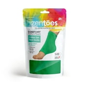 ZenToes Moisturizing Heel Socks 2 Pairs Gel Lined Toeless Spa Socks to Heal and Treat Dry, Cracked Heels While You Sleep (Cotton, Green)