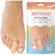 Zentoes Gel Toe Caps for Ingrown Nails and Friction Protection, Small Beige, 2 Count Multipack