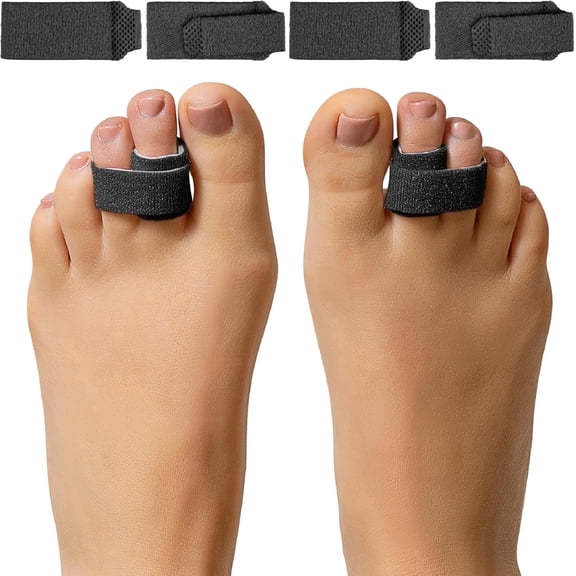 Zentoes Hammer Toe Corrector for Women & Men, 4-Pack, Osfm, Firm Black