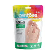 ZenToes U-Shaped Felt Callus Pads | Protect Calluses from Rubbing on Shoes | Reduce Foot and Heel Pain | Pack of 24 1/8” Self-Stick Pedi Cushions