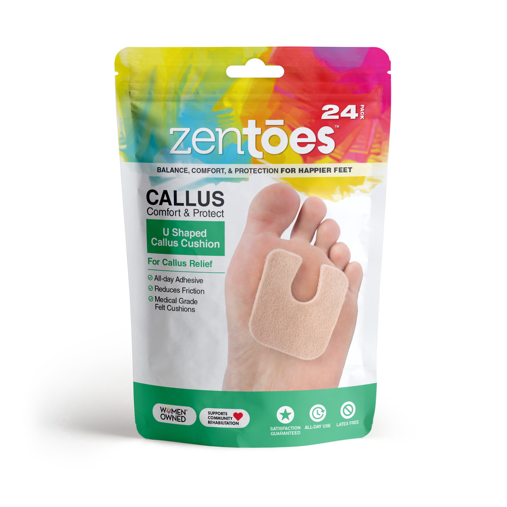 ZenToes UShaped Felt Callus Pads Protect Calluses from Rubbing on