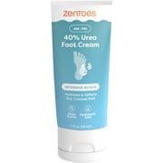 ZenToes Urea Foot Cream, 40 Percent Urea, 2 fl oz   Foot Repair Cream for Dry Feet, Cracked Heels, and Rough Skin