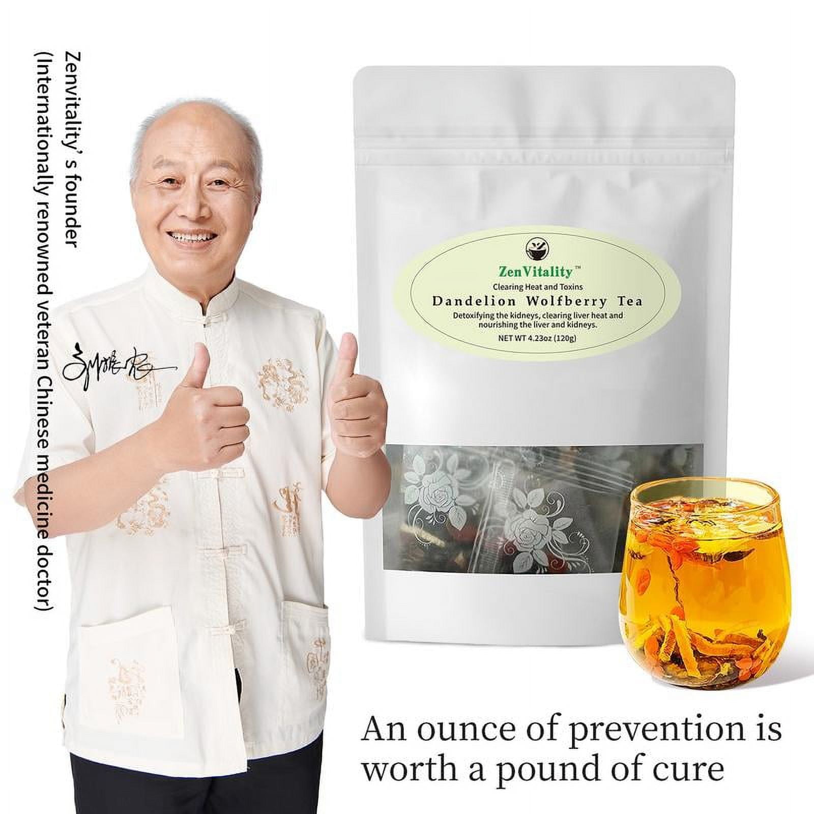 ZenVitality Dandelion Wolfberry Tea a Natural Blend of Six Herbal