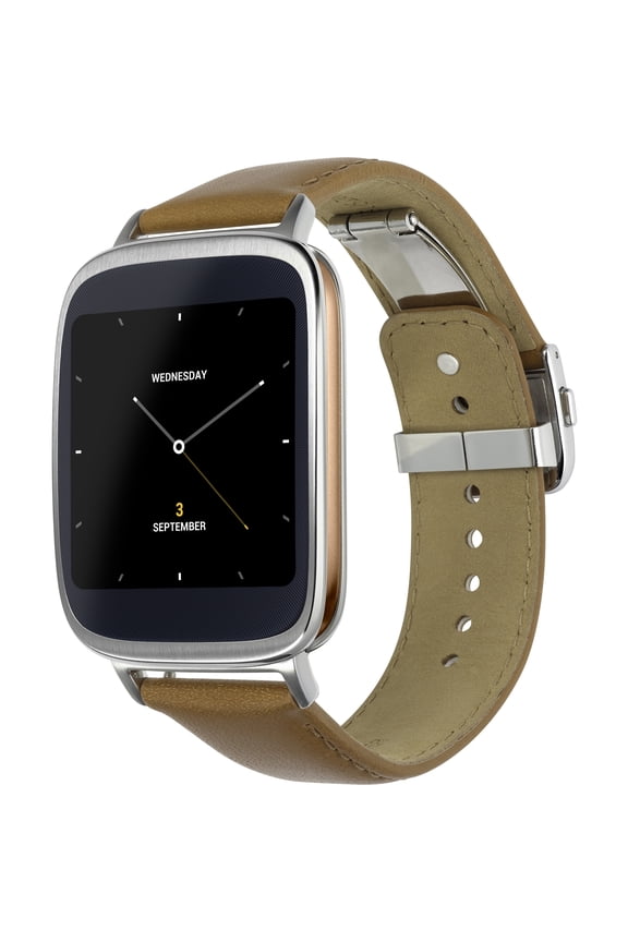 ZenWatch AMOLED 1.63 Smart Watch - 320 x 320, Android Wear, Bluetooth V4.0, Built-in microphone, Brown leather str