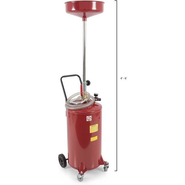 ZenZone 20 Gallon Waste Oil Change Tank, Portable Air Operated Fluid