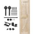 ZenZone 26 in. x 84 in. Unfinished British Brace Knotty Barn Door with