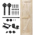 ZenZone 32 in. x 80 in. Unfinished British Brace Knotty Barn Door with