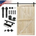 ZenZone 50 in. x 84 in. Unfinished British Brace Knotty Barn Door with
