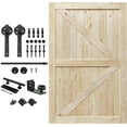 ZenZone 54 in.x 80 in. Unfinished British Brace Knotty Barn Door with