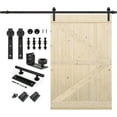 ZenZone 54 in. x 84 in. Unfinished Knotty Barn Door with 10FT Sliding