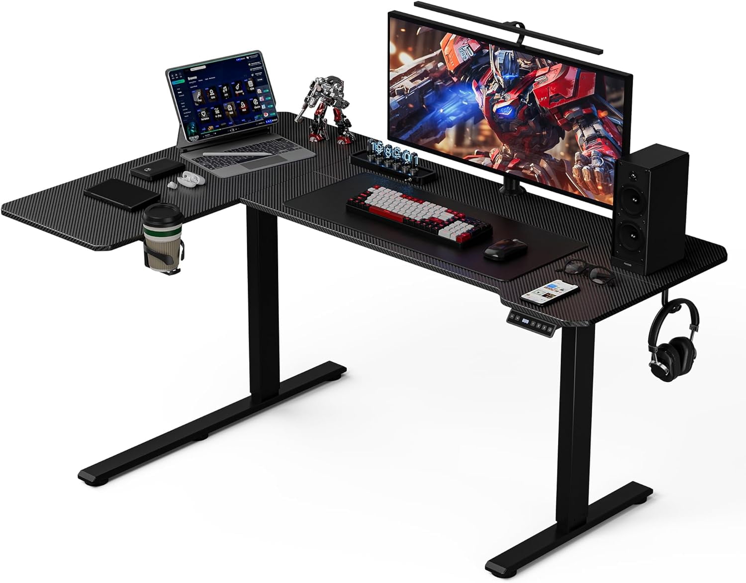 ZenZone 59" Reversiable LShaped Electric Standing Desk Adjustable