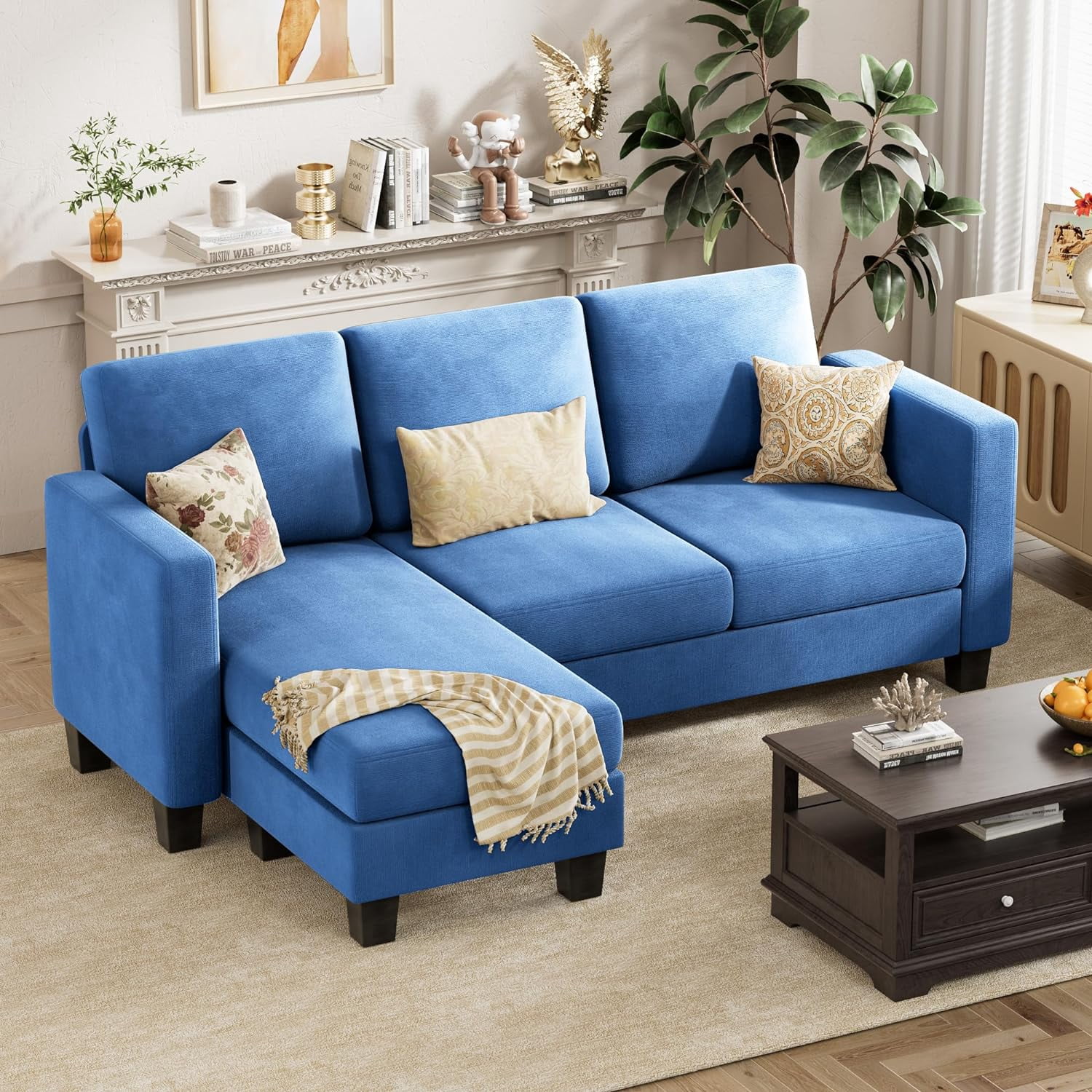 ZenZone Convertible Sectional Sofa Couch, 3 Seat LShaped Sofa with