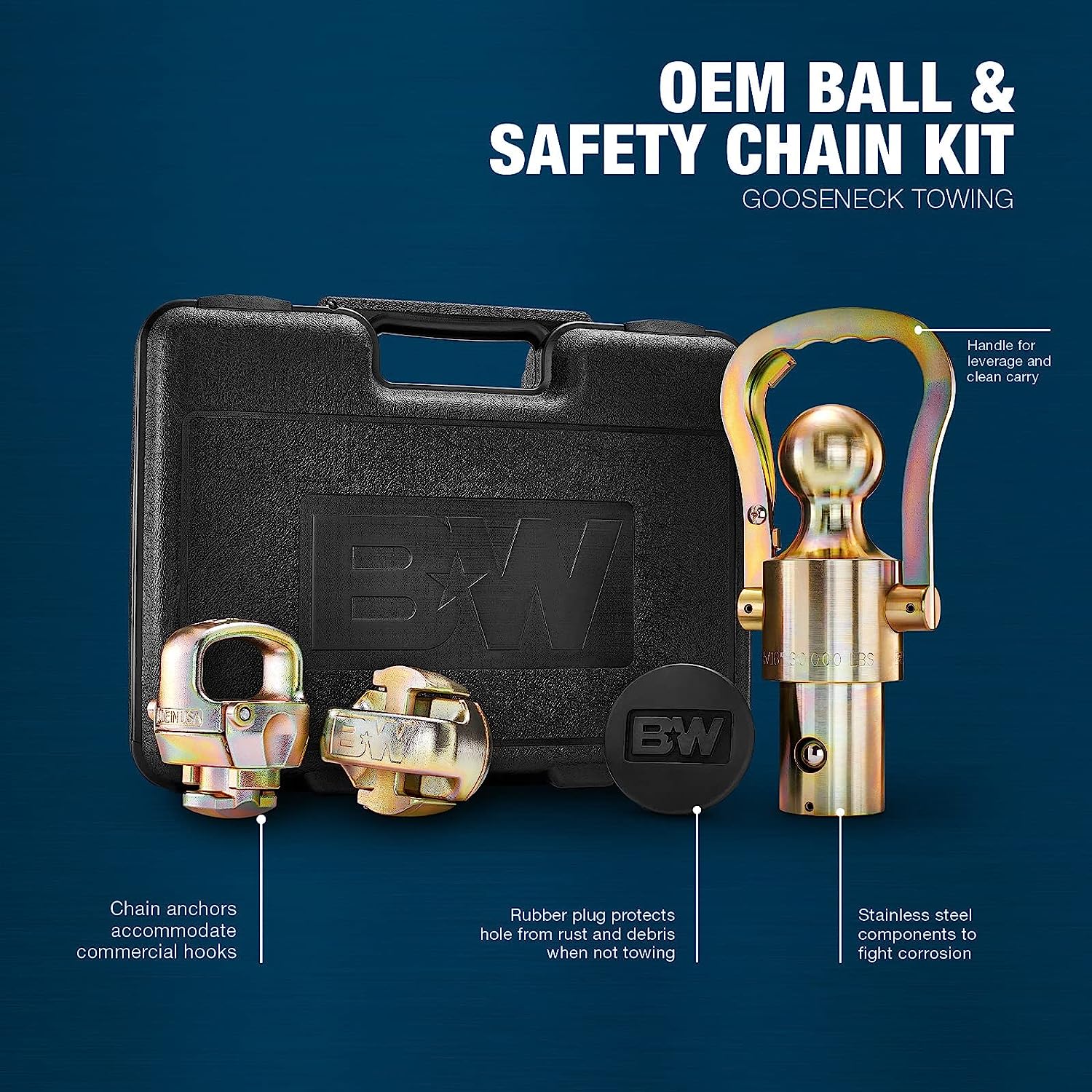 ZenZone OEM Gooseneck Ball & Safety Chain Kit for Ram Trucks GNXA2062