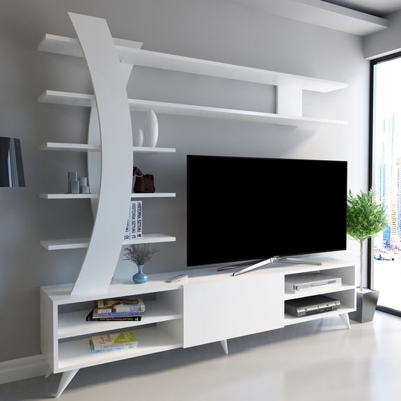 Zena Home - Duru, 2 Pieces, White TV Unit