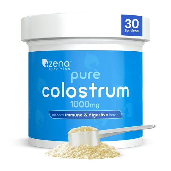 Zena Nutrition Colostrum Premium Powder, Gluten Free, Unflavored, 1000mg, 30 Servings