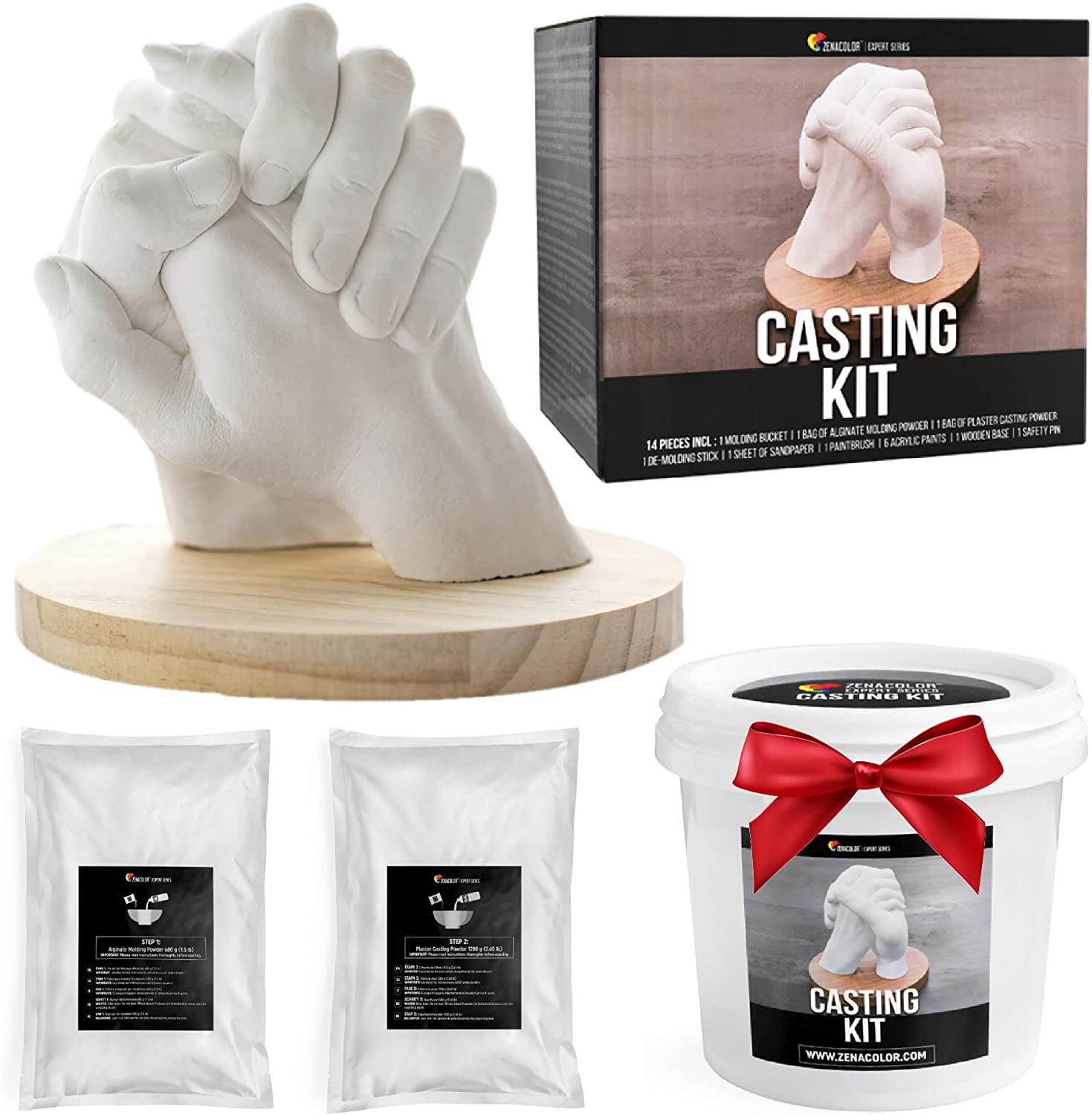 Hand Casting Kit - Complete Hand Molding with Plaster, Bucket, Gloves,  Finishing Tools, Display Stand, Instructions & More! - Hand Mold Kit  Couples 
