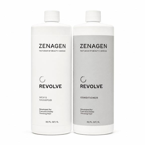 Zenagen Revolve Men's Shampoo & Conditioner Developed for Fine & Visibly Thinning Hair 32 Oz Set