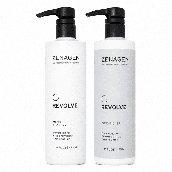 Zenagen Revolve Men's Thickening Shampoo & Conditioner Developed for Fine & Visibly Thinning Hair 16 Oz Set