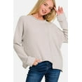 thumbnail image 1 of Zenana Asymmetric Hem Drop Shoulder Sweater - Rosa Apparel, 1 of 3