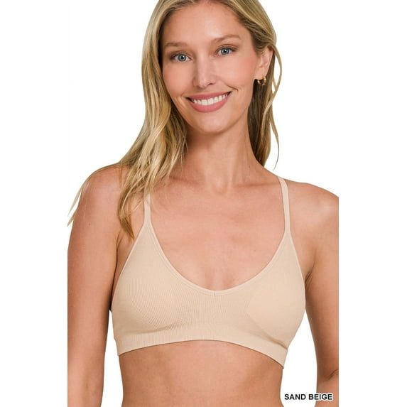 Zenana Casual Classic Seamless Classic Pull-On Sports Bra with Removable Pads